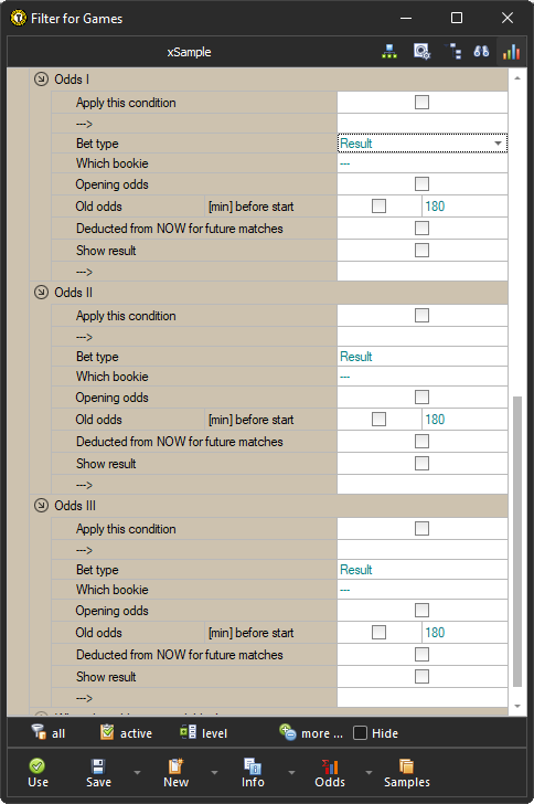 Filter / Odds