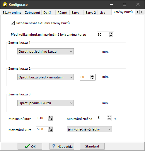 Změny kurzů